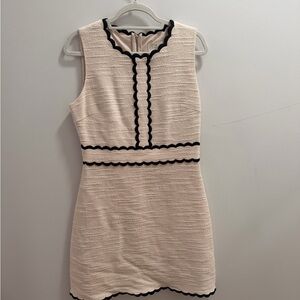 Kate Spade Cream and Black Scalloped Dress